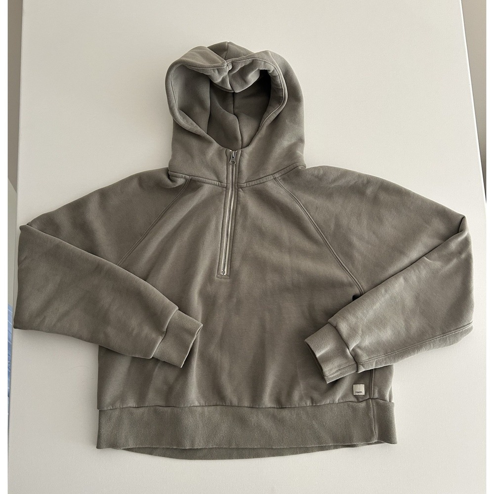 Vuori Restore Half Zip Hoodie – Gray Scuba Hood – Size L